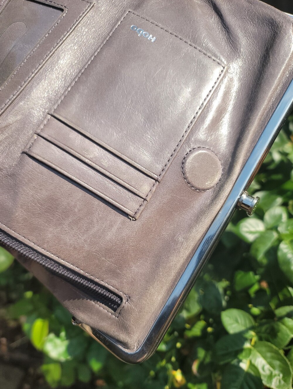 Hobo Lauren Double Frame Leather Clutch - Picture 11 of 12